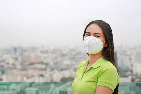 Ázsiai Levegőszennyezés Elleni Védelem Maszkot Visel Bangkok Városában Thaiföld — Stock Fotó