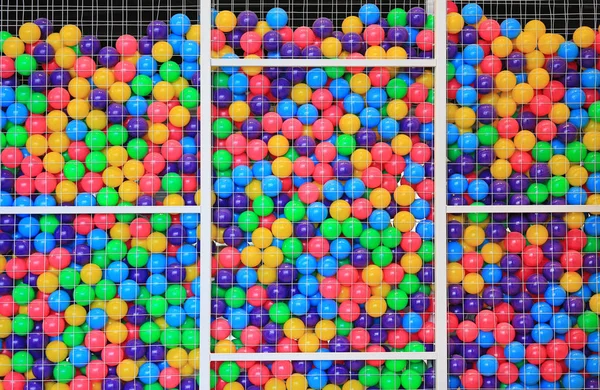 Boules Plastique Colorées Cage Sur Aire Jeux Pour Enfants — Photo