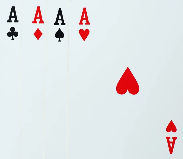 Four Aces Isolated White Background — Stock Photo, Image