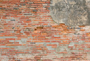 Çatlak tuğla duvar dokusunun arkaplanı