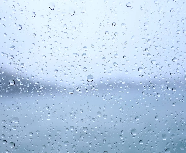 Raindrops Glass Background Clouds — Stock Photo, Image
