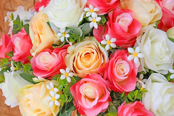 Schöne Künstliche Strauß Blumen Hintergrund — Stockfoto
