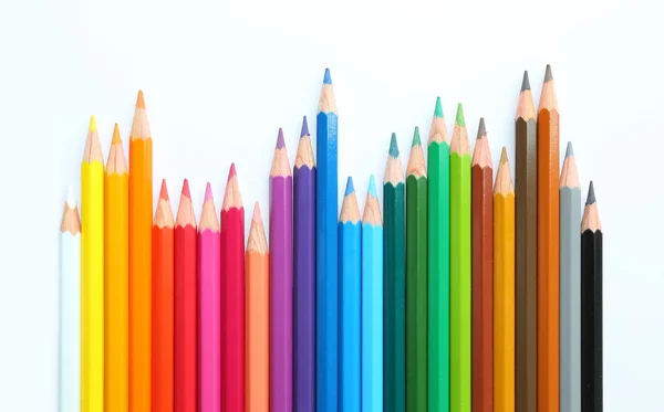 Crayons Couleur Sur Fond Blanc — Photo