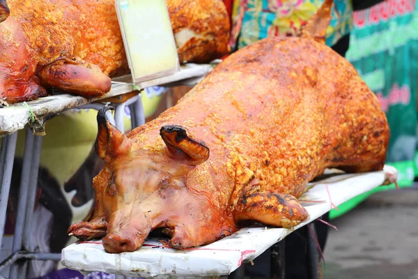 Goldener Schweinebraten Spießbraten Ist Eine Traditionelle Internationale Luau Methode Zum — Stockfoto