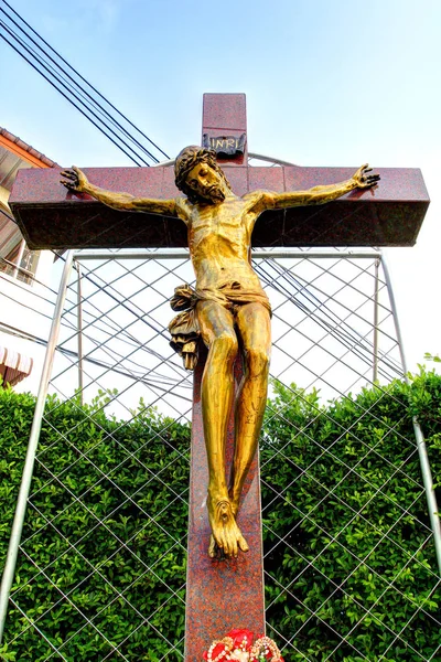 Jézus Krisztus Szobra Szent Szív Kereszténység Szimbóluma — Stock Fotó