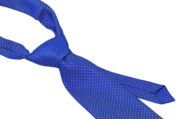 Azul Necktie Isolado Fundo Branco — Fotografia de Stock