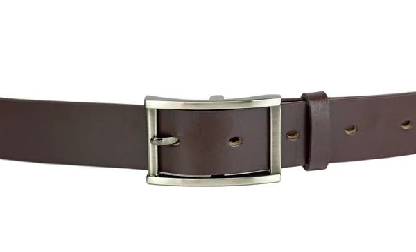 Ceinture Cuir Pour Homme Isoler Sur Fond Blanc — Photo