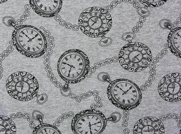 Horloges Poche Vintage Sur Texture Tissu — Photo