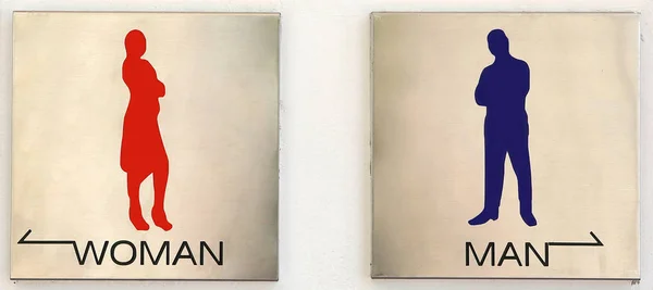 Τουαλέτα Σημάδια Άνδρας Και Γυναίκα — Φωτογραφία Αρχείου