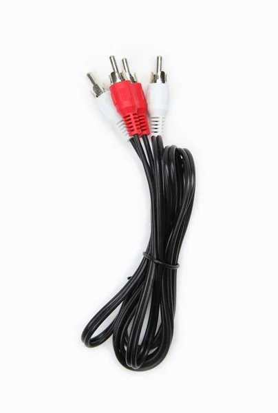 Audio Cables White Background — Stock Photo, Image