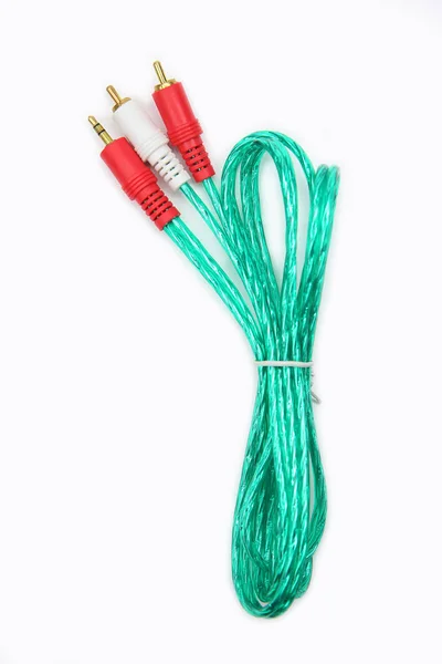 Audio Cables White Background — Stock Photo, Image