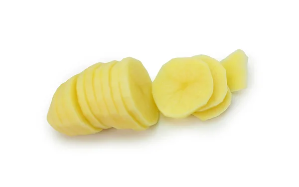 Fresh Sliced Potatoe Isolated White — Stock Photo, Image