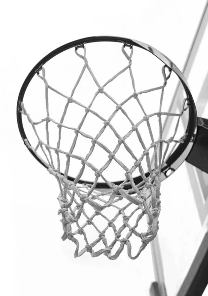 Canestro Basket Bianco Nero Rete Basket — Foto Stock