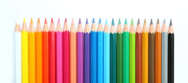 Crayons Couleur Sur Fond Blanc — Photo