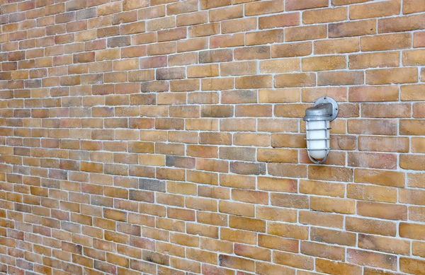 Perspektywa Ceglana Ściana Lampą — Zdjęcie stockowe