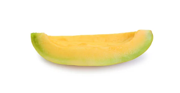 Melon Cantaloupe Diiris Diisolasi Pada Warna Putih — Stok Foto