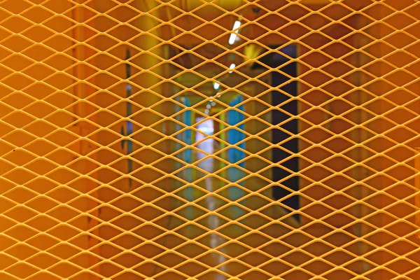 Gelber Gitterstahl Für Hintergrund — Stockfoto