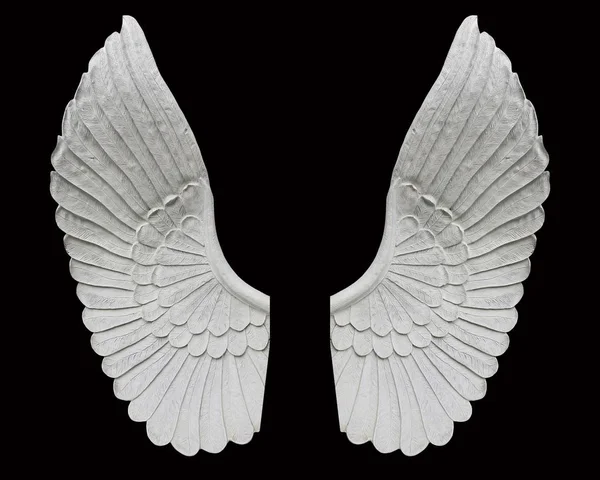Engel Vleugel Geïsoleerd Zwarte Achtergrond — Stockfoto