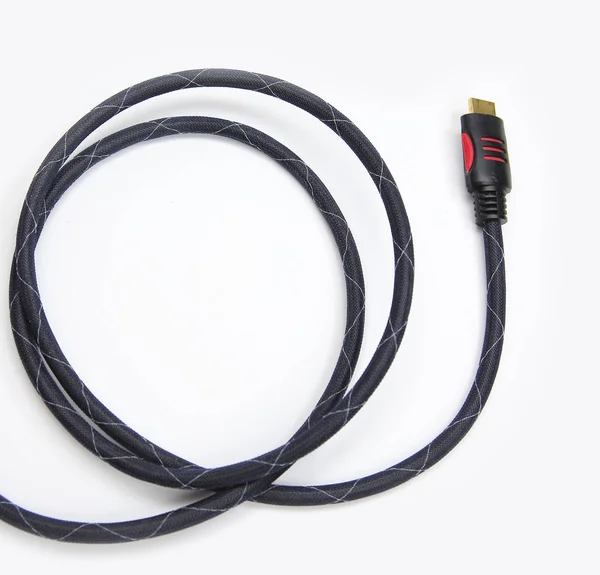 Kabel Hdmi Białym Tle — Zdjęcie stockowe