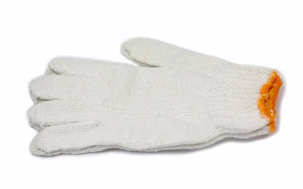 Katoenen Handschoenen Geïsoleerd Witte Achtergrond — Stockfoto