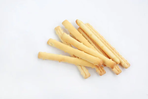 Top View Brood Sticks Witte Achtergrond — Stockfoto