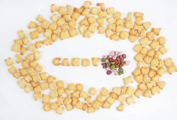 Text Candy Und Herum Aus Dem Englischen Alphabet Cracker Mit — Stockfoto