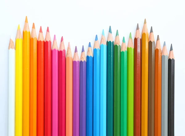 Colored Pencils White Background — Stock Photo, Image