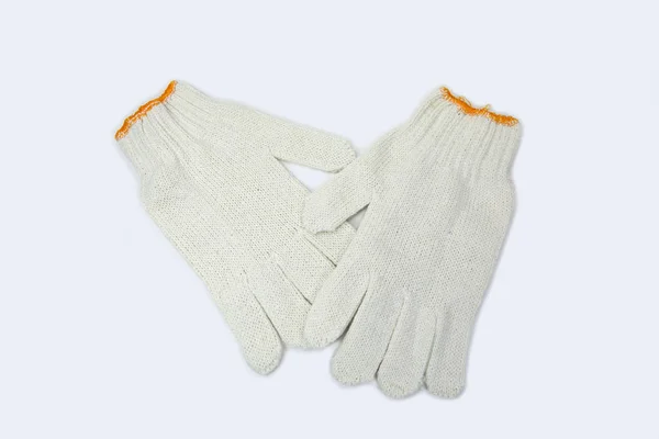 Katoenen Handschoenen Geïsoleerd Witte Achtergrond — Stockfoto