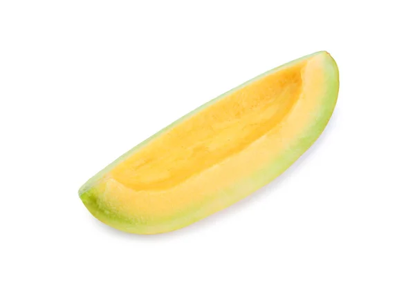 Melon Cantaloupe Diiris Diisolasi Pada Warna Putih — Stok Foto