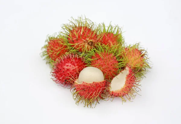 Rambutans Isolés Sur Fond Blanc — Photo