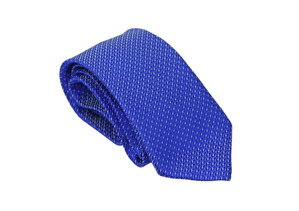 Azul Necktie Isolado Fundo Branco — Fotografia de Stock