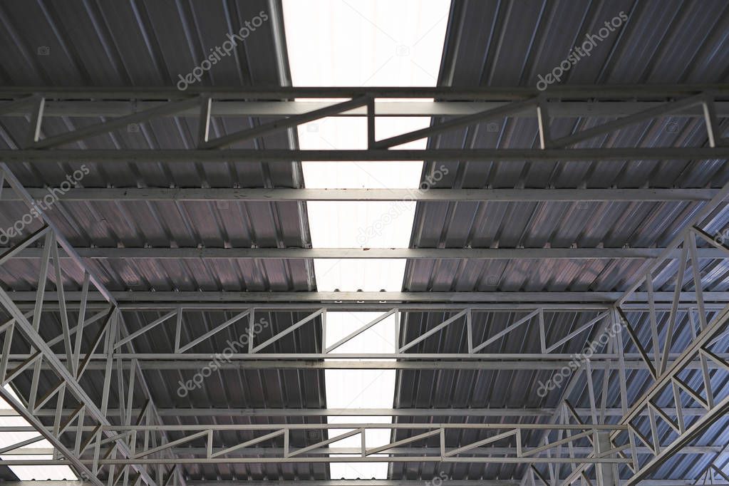 Metal and transparent roof inside.