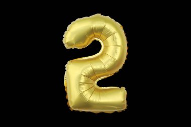 Siyah arka planda iki numaralı balonlar.