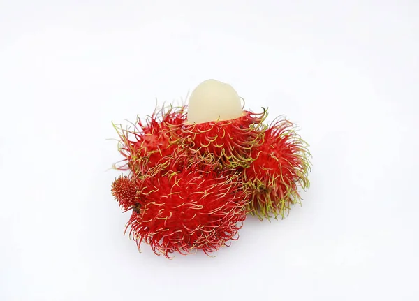 Rambutans Isolés Sur Fond Blanc — Photo