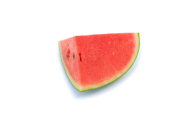 Wassermelone Scheiben Geschnitten Isoliert Auf Weißem Hintergrund Tropische Früchte Thailand — Stockfoto