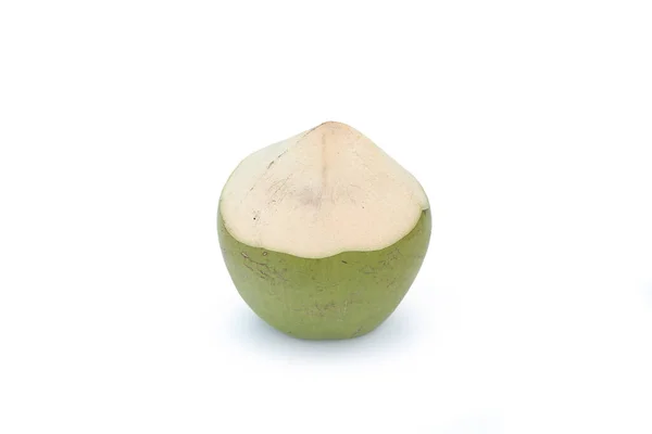 Cocco Verde Frutta Isolata Sfondo Bianco — Foto Stock