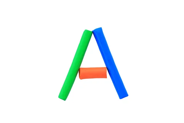 Buntes Alphabet Aus Knetmasse Ton Isoliert Auf Weißem Hintergrund — Stockfoto