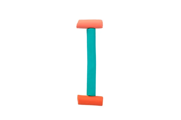 Colorful Alphabet Made Plasticine Clay Isolated White Background — Stock Photo, Image