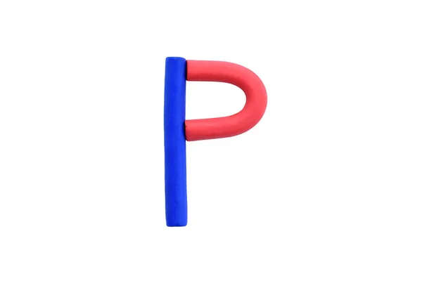 Colorful Alphabet Made Plasticine Clay Isolated White Background — Stock Photo, Image