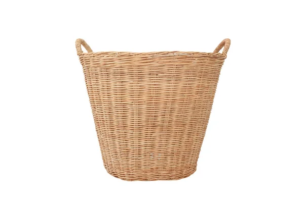 Rattan Wicker Basket Isolated White Background — Stock Photo, Image