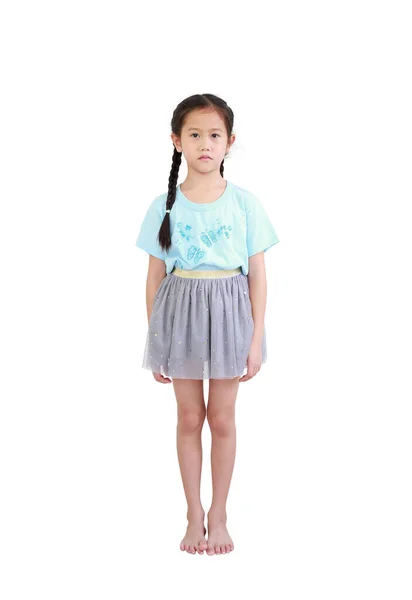 Pacífica Pouco Asiático Criança Menina Com Pigtail Cabelo Isolado Sobre — Fotografia de Stock