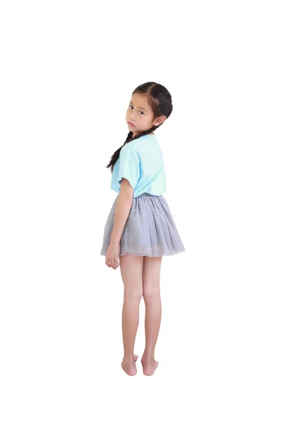 Porträt Asiatische Kleine Kind Mädchen Mit Zopf Haar Gedreht Halskette — Stockfoto