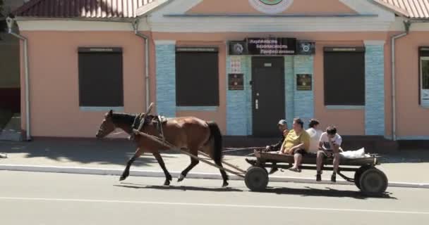 Chachersk, Gomel Bölgesi, Belarus - 14 Mayıs 2017: Sokakta Aile Arabası Sürücüsü — Stok video