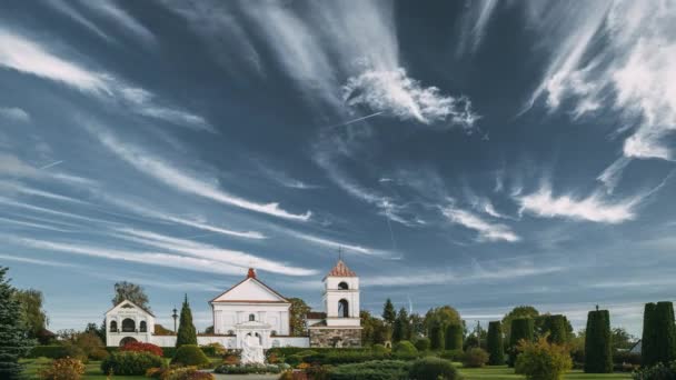 Mosar Región Vitebsk Bielorrusia Iglesia Santa Ana Día Soleado — Vídeos de Stock