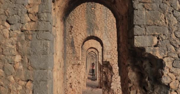 Terracina, Italy. Remains Of Temple Of Jupiter Anxur — Stock Video