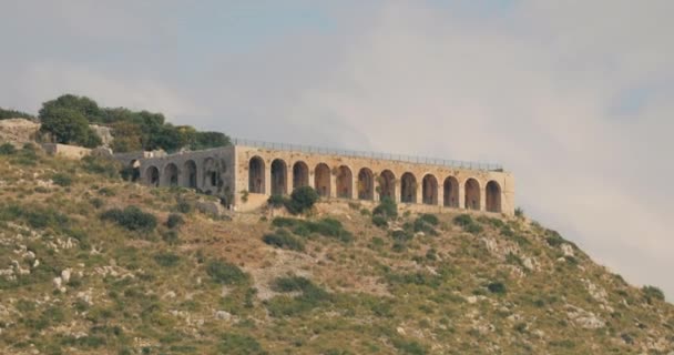 Terracina, Italy. Platform Of Sanctuary And Temple Of Jupiter Anxur — Stock Video