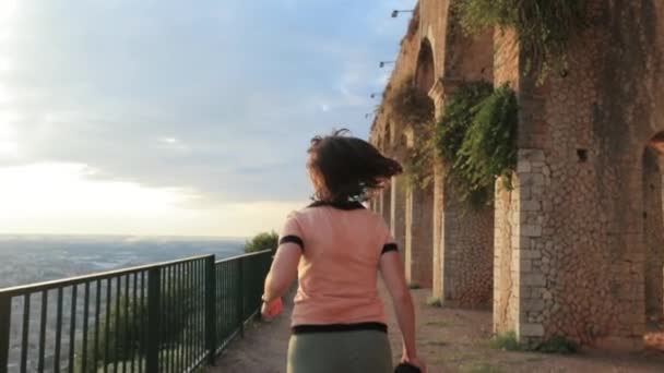 Terracina, Itália. Restos de Templo de Júpiter Anxur — Vídeo de Stock