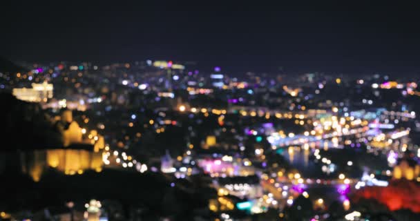 Absract Blurred Bokeh Architectural Urban Backdrop Tbilisi Γεωργία Πραγματική Θολή — Αρχείο Βίντεο