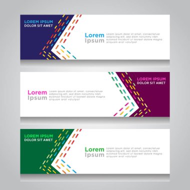 Vektör soyut tasarım web banner şablon. Web tasarım öğeleri - Header tasarımı. Soyut geometrik web banner şablon gri arka plan üzerinde. web afiş tasarım şablonu topluluğu.