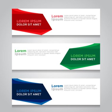 Vektör soyut tasarım web banner şablon. Web tasarım öğeleri - Header tasarımı. Soyut geometrik web banner şablon gri arka plan üzerinde. web afiş tasarım şablonu topluluğu.